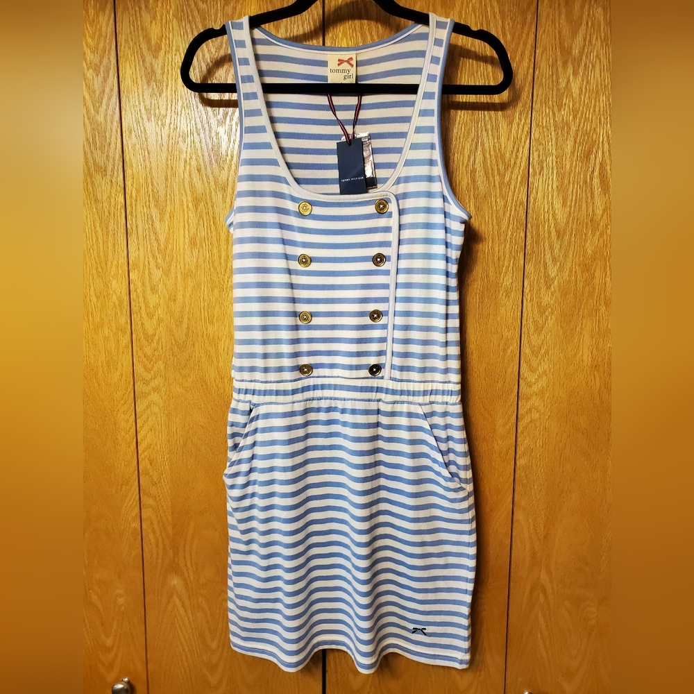 NWT Tommy Girl Blue and White Striped Dress